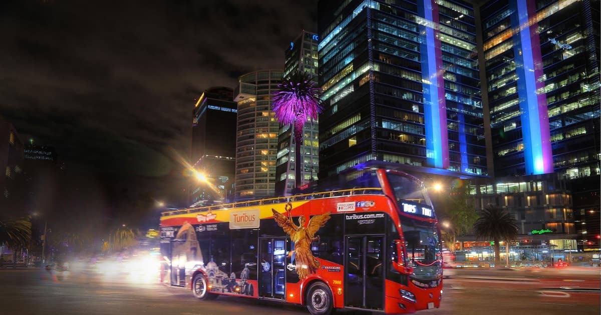 Ciudad de México: tour nocturno de la ciudad en autobús de dos pisos