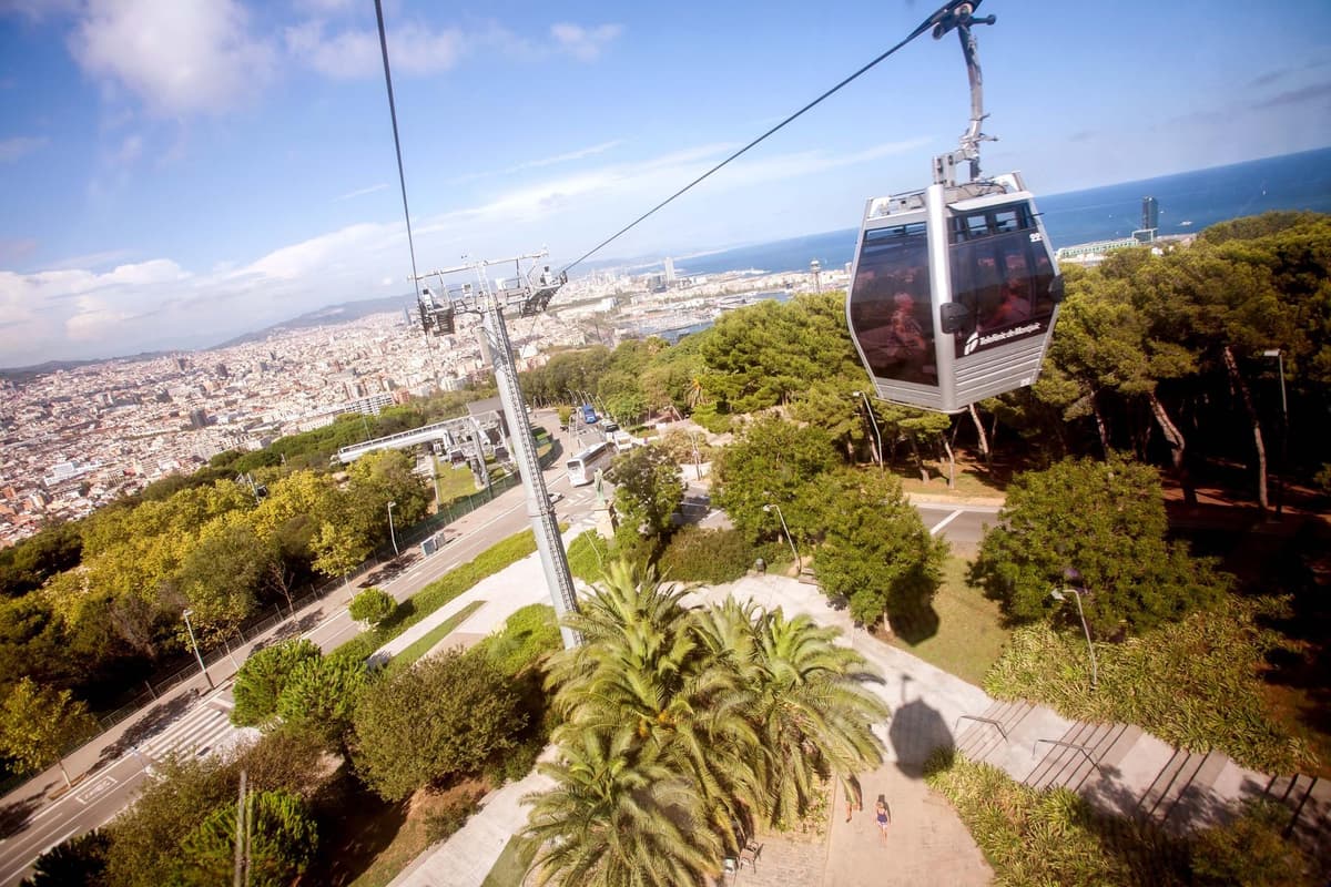 Barcelona: Ticket de entrada ida y vuelta Teleférico de Montjuïc