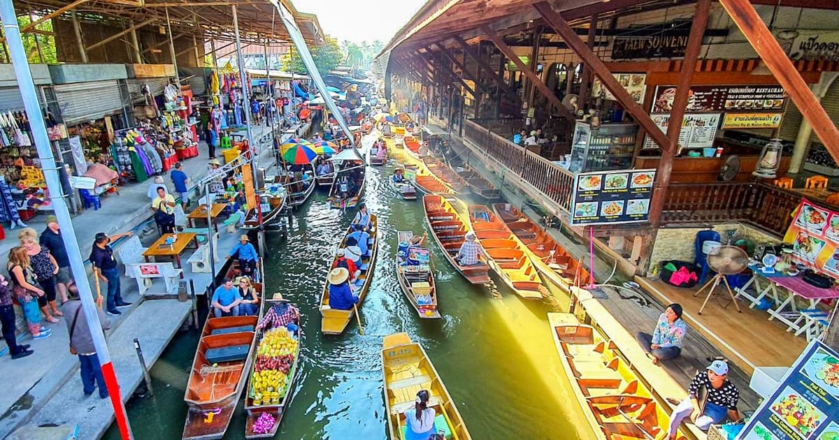 Desde Bangkok: Damnoen Saduak y mercado del tren en español