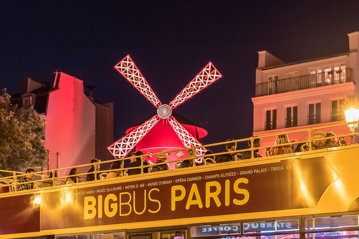Paris: Big Bus Panoramic Night Tour by Open-Top Bus