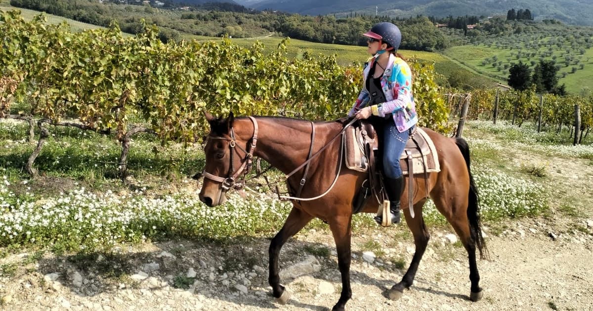 From Florence: Horse Ride and Wine Tour at Estate with Lunch