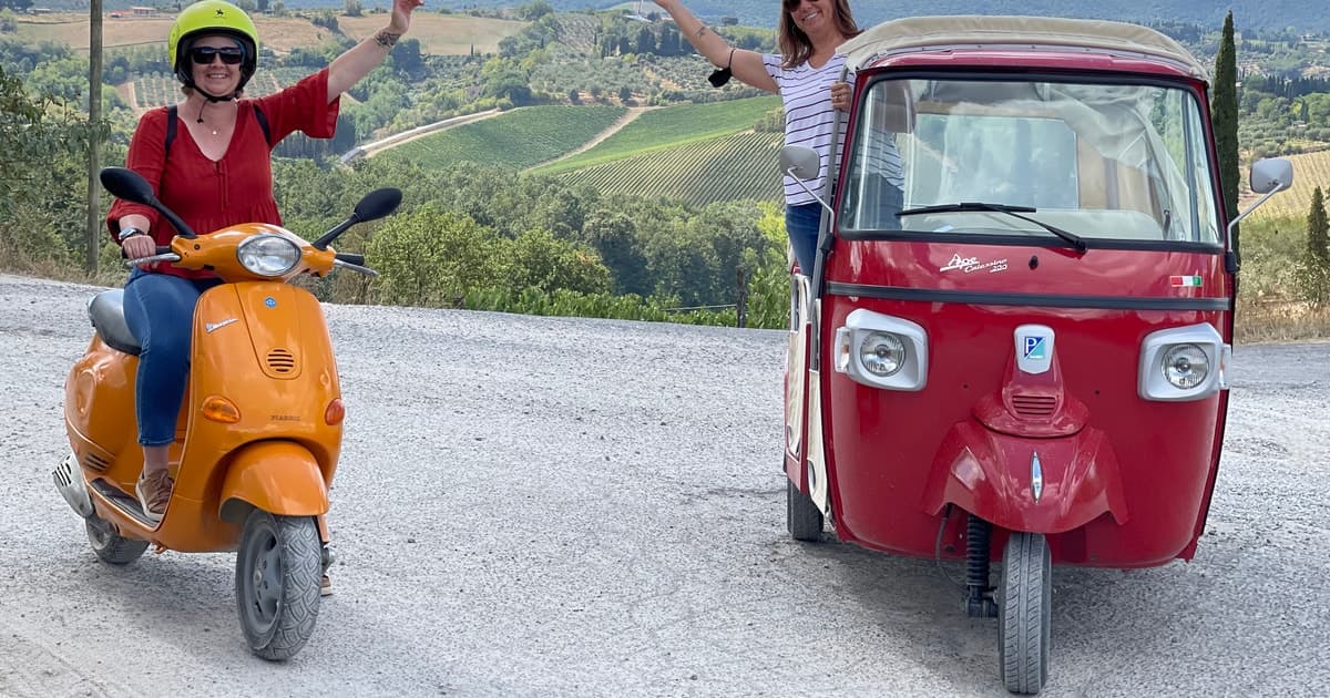 SmallGroup Tuscany Vespa Tour Medieval Villages Winery Lunch