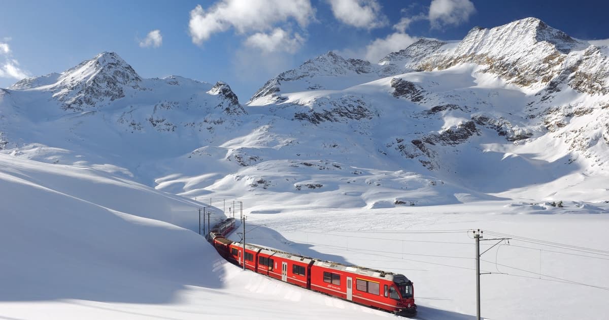 From Milan: Bernina Red Train to St Moritz Guided Tour