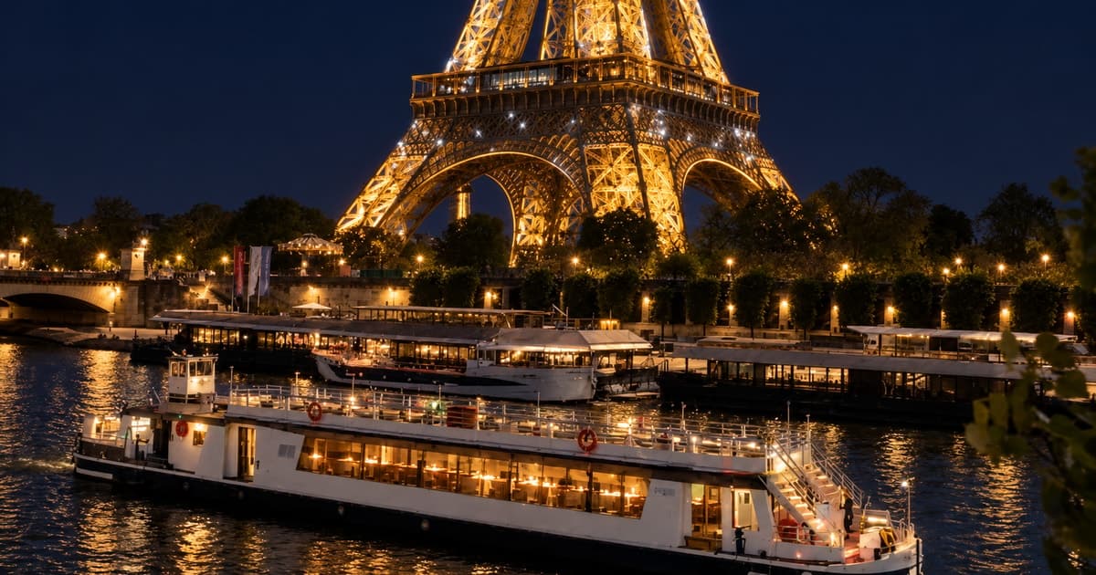 París: paseo en barco con cena por el Sena a bordo del Alizé + cantante en directo