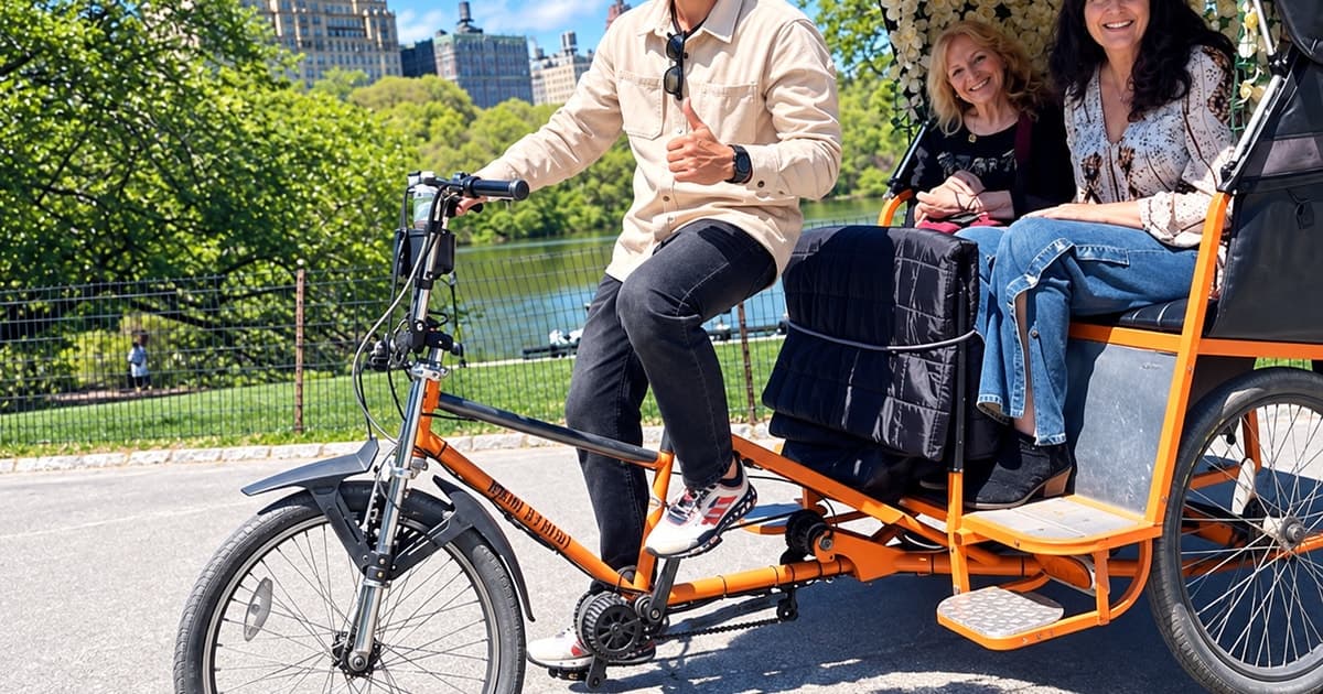 NYC Central Park Private Pedicab Tour Stories Photo Moments