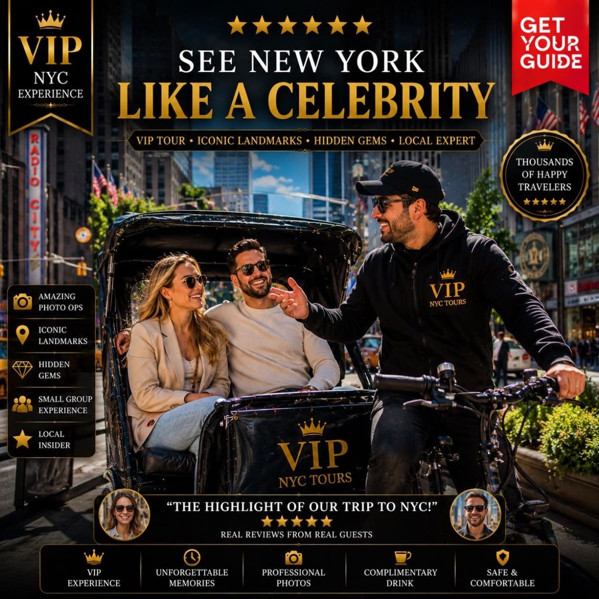 NYC: Times Square & Broadway Magical Lights Tour with Dinner