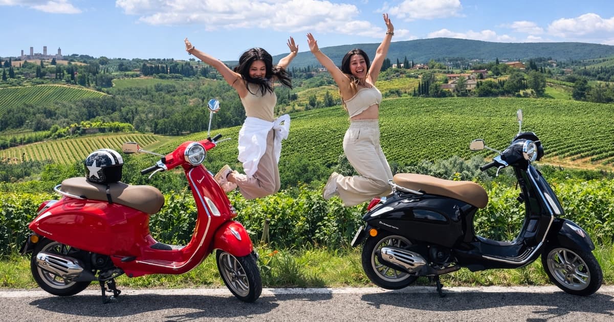 From Florence: Fun Tuscany Vespa Tour with Lunch & Winery