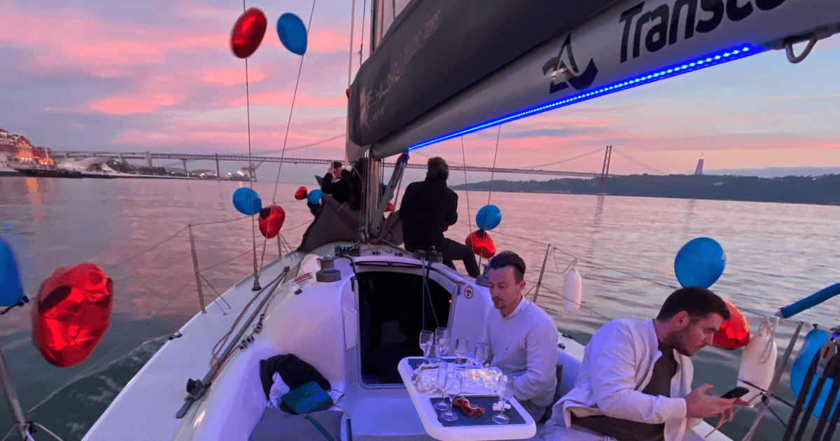 Lisbon: Elegant Sailboat Tour w/Open Bar Green Wine