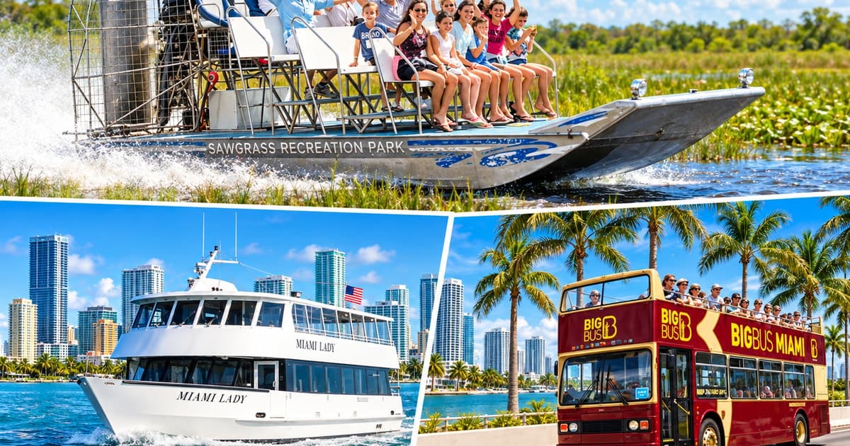 Best of Miami: Everglades, Bay Cruise & Open-Top Bus Tour