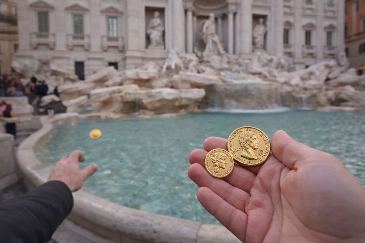Trevi Fountain access for the ritual with imperial coins and audio guide