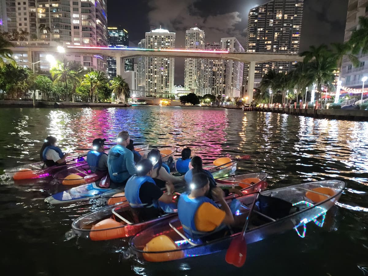 Miami: Guided LED-Lit Kayak Night Tour
