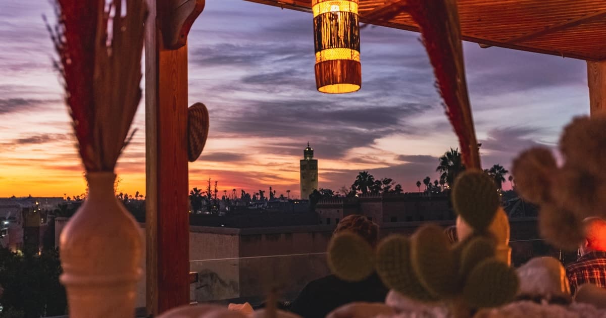 Marrakech: Cena en la azotea con vistas a la Koutoubia