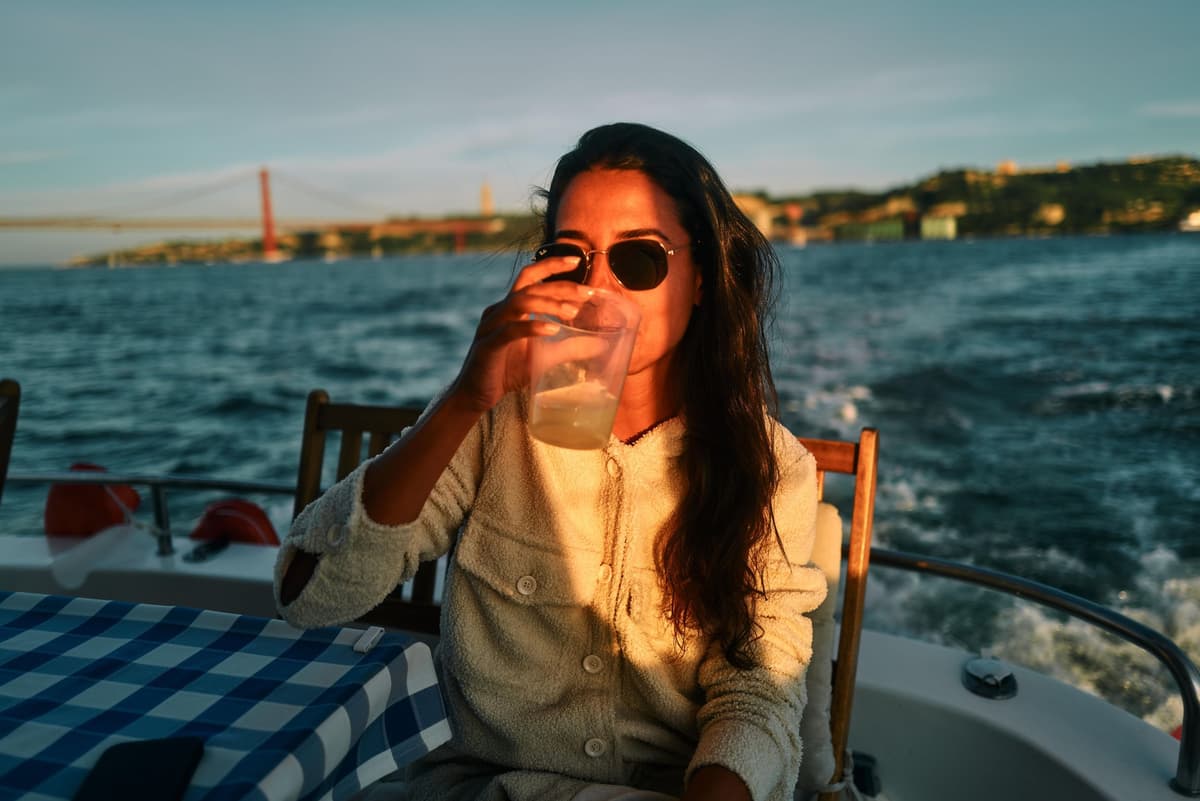 Lisbon: Mojito Sailing Sunset on a Catamaran