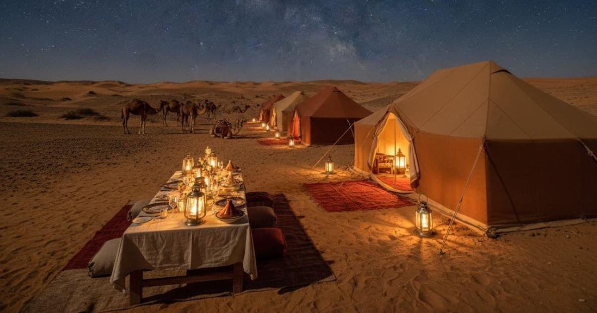 Marrakech: paseo en camello por Agafay, cena y espectáculo de fuego