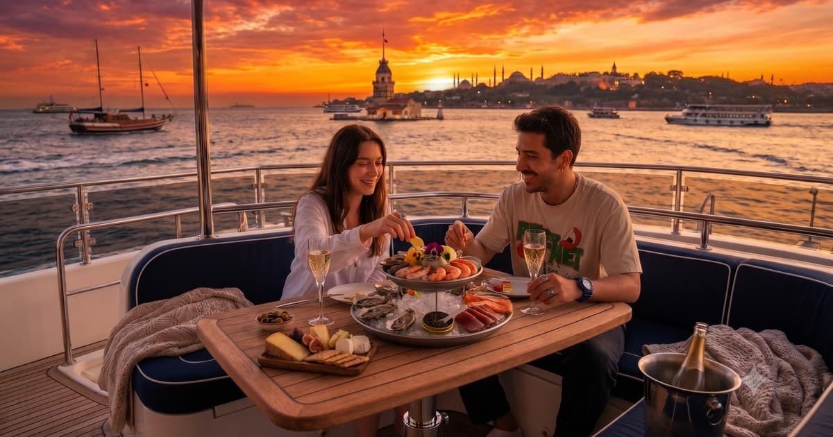 Estambul: paseo en barco nocturno por el Bósforo en grupo reducido con refrigerios