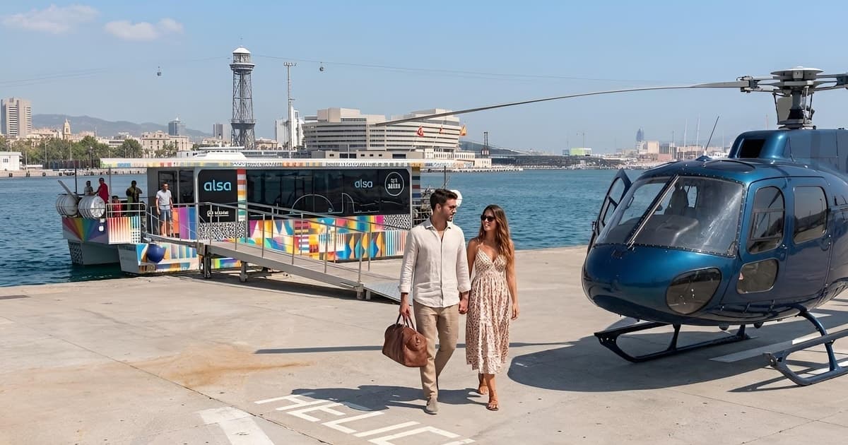 Barcelona Air & Sea: Helicopter Flight & Boat Transfer