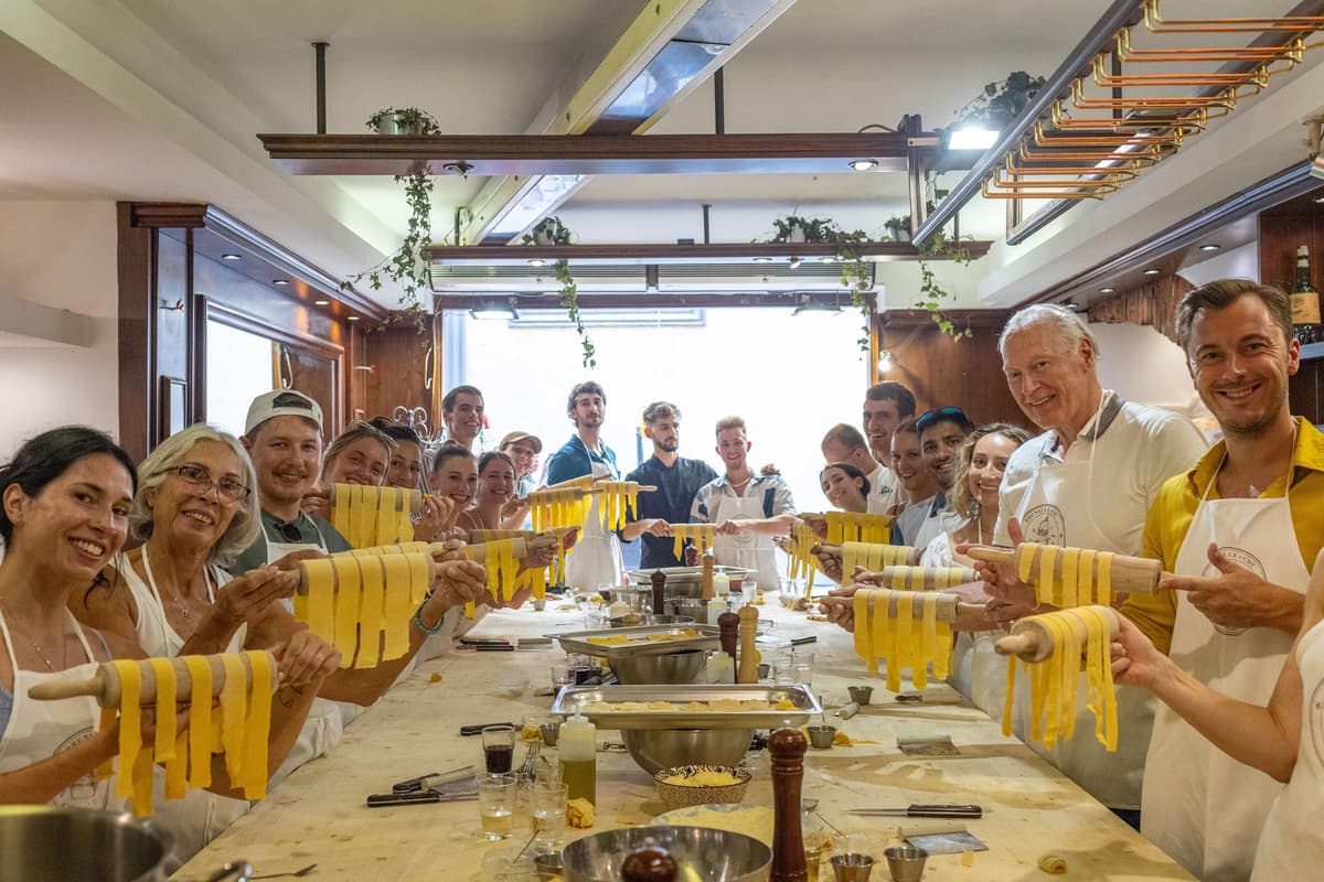 Florence: Flambé Cheese Wheel Truffle Pasta Class & Tiramisù