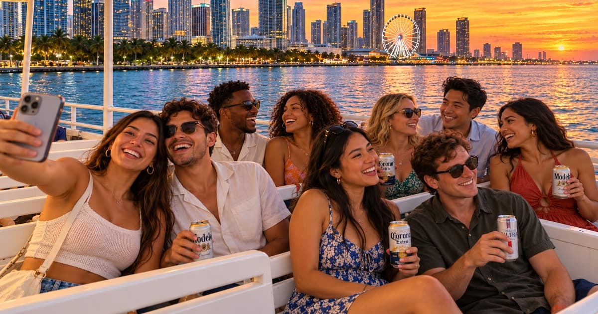Miami: paseo en barco por la bahía Vizcaína con cerveza y opción de atardecer