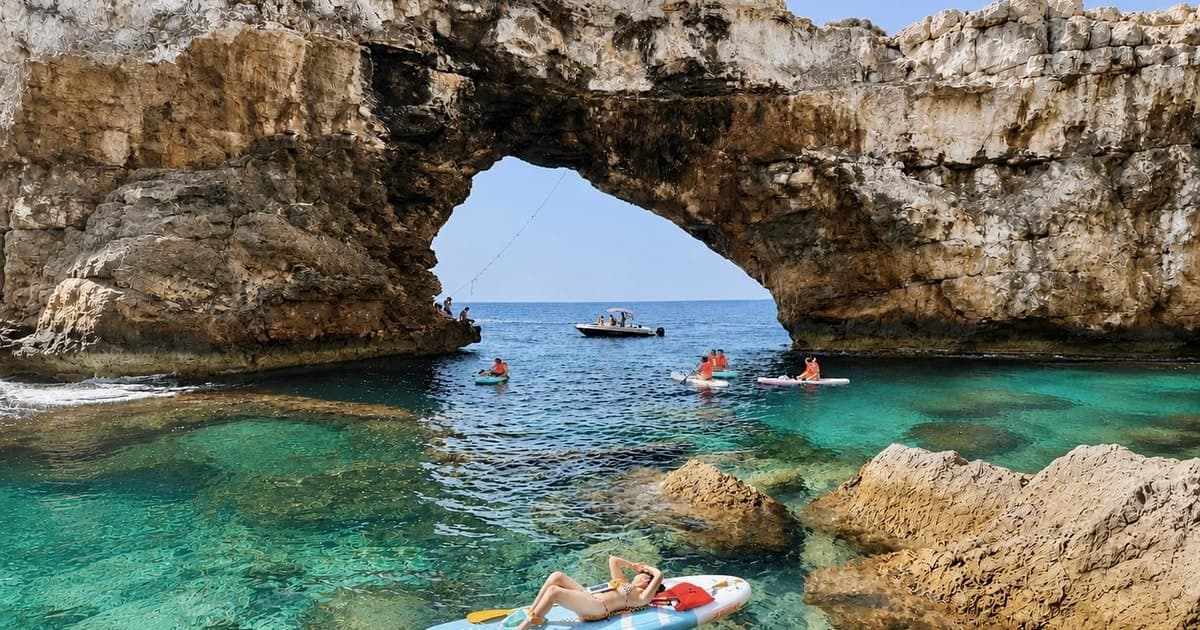 Cala Santanyí: surf de remo a Es Pontàs y esnórquel