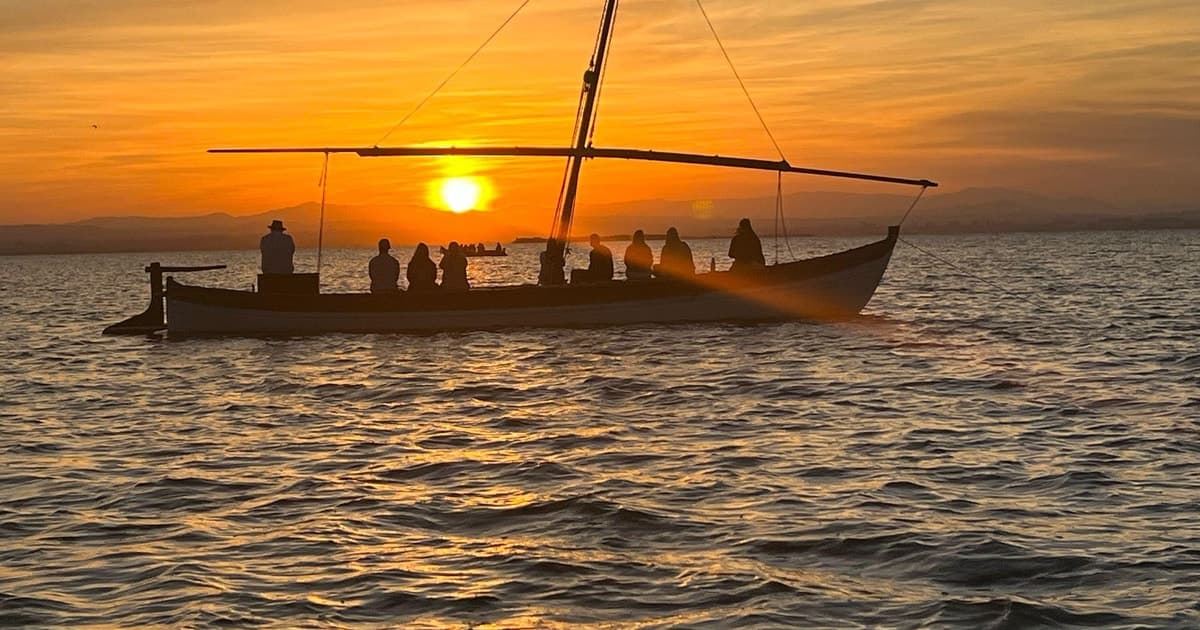 Desde Valencia: paseo en barco por la Albufera, atardecer y paella incluidos