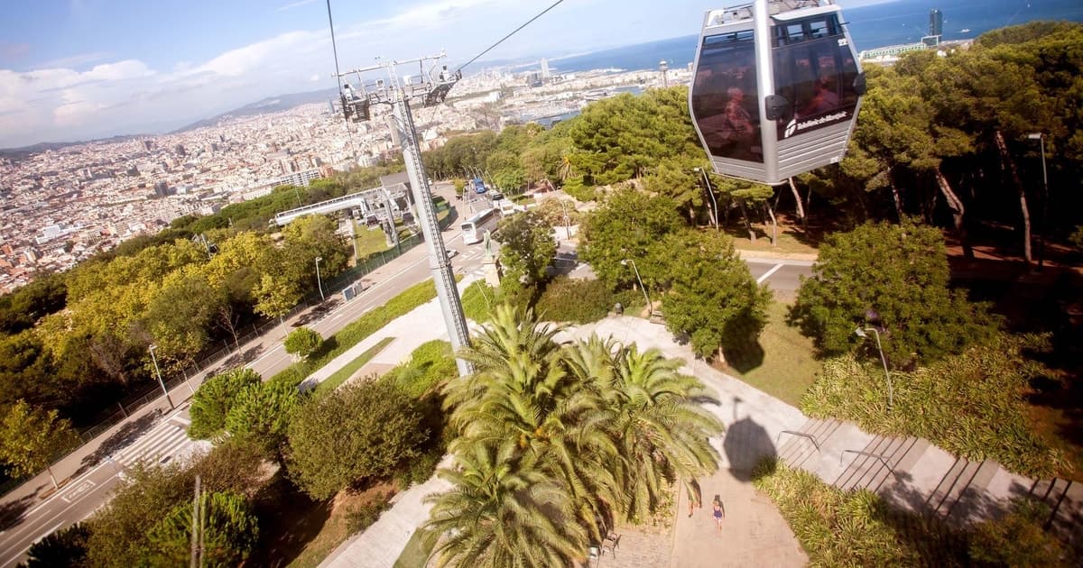 Barcelona: Ticket de entrada ida y vuelta Teleférico de Montjuïc