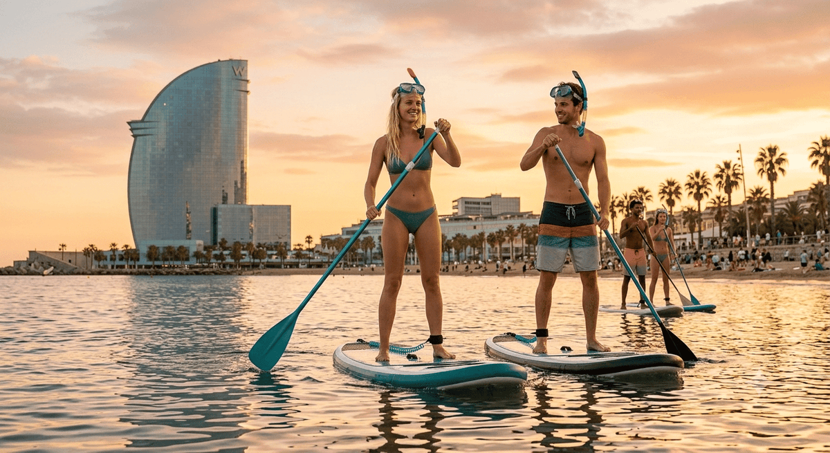 Barcelona: experiencia Floating Content de SUP y esnórquel