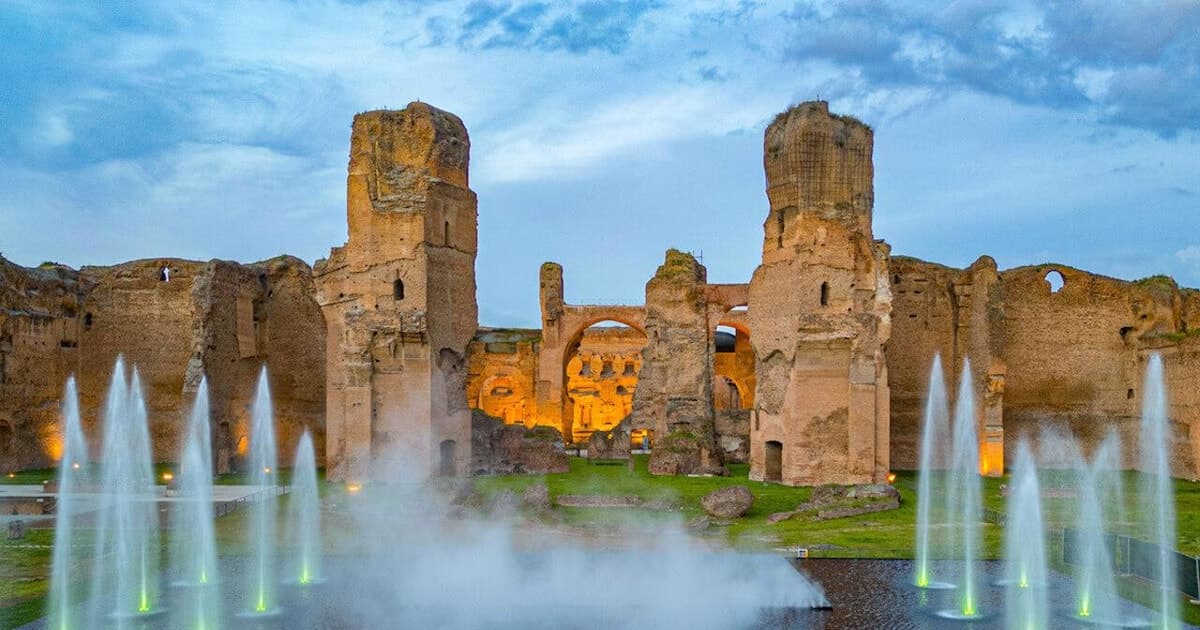 Roma: entrada a las termas de Caracalla con guía digital de la ciudad