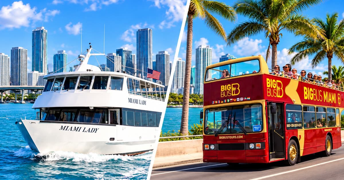 Miami: Sightseeing Bay Cruise & City Highlights Bus Tour