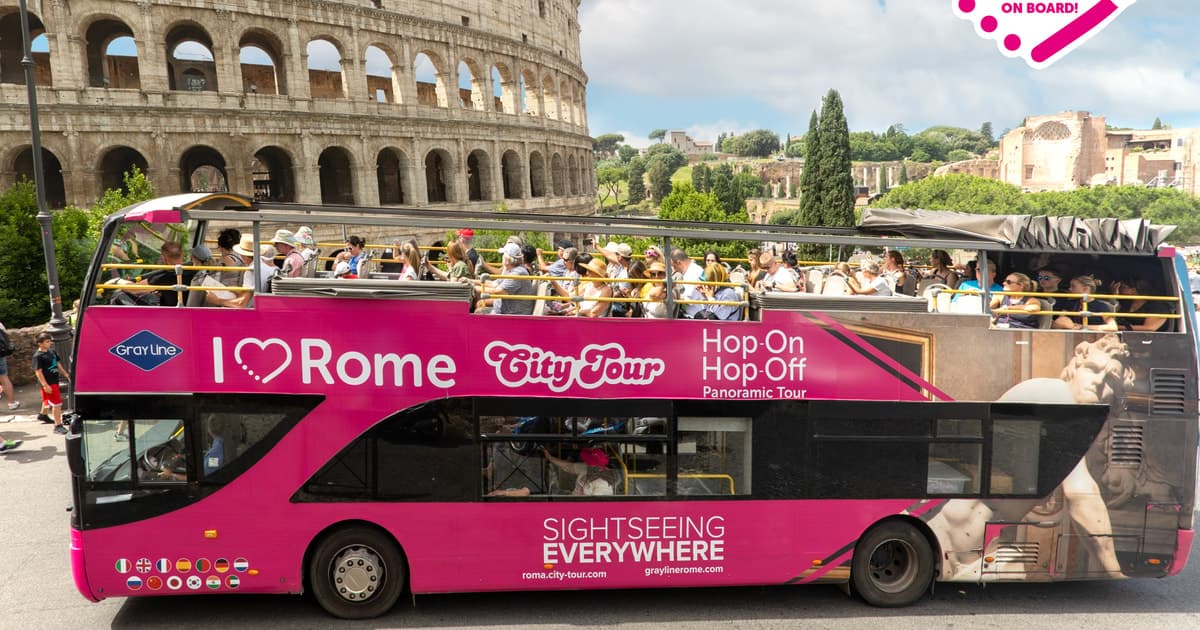 Roma: tour turístico en autobús turístico con paradas libres y audioguía