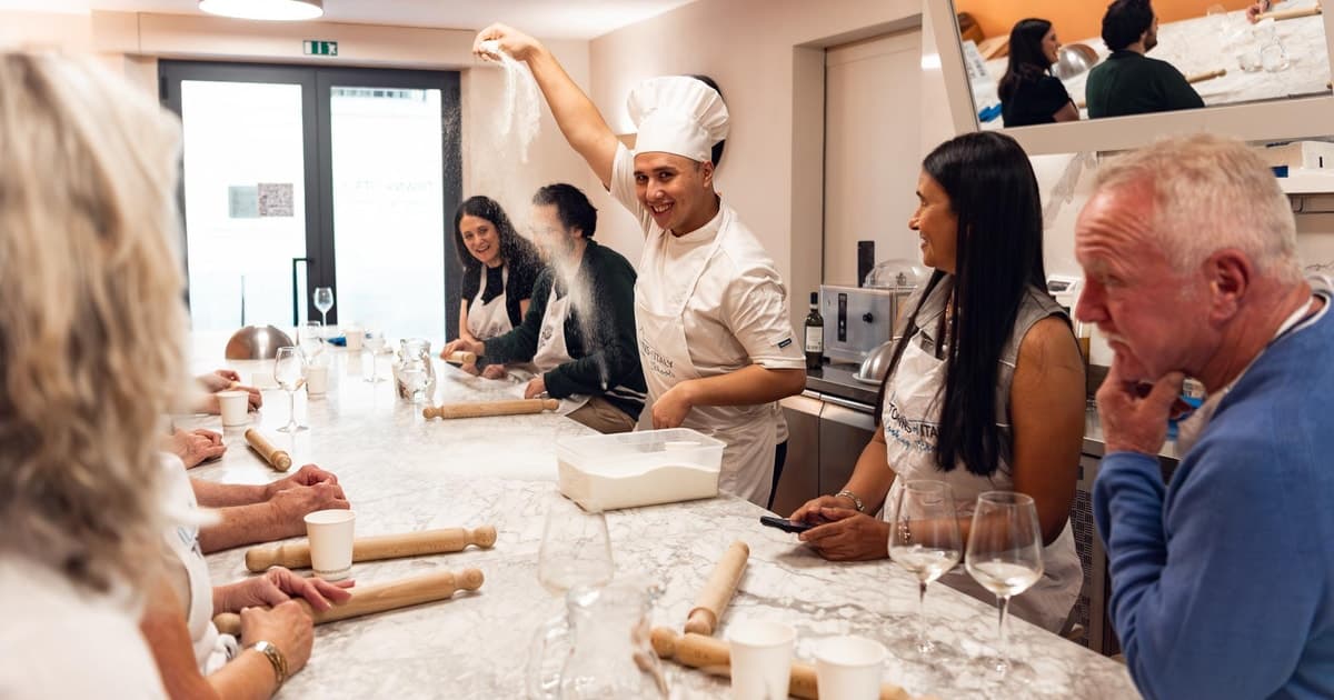 Florence: Pasta Cooking Class & Gelato Tasting with Wine