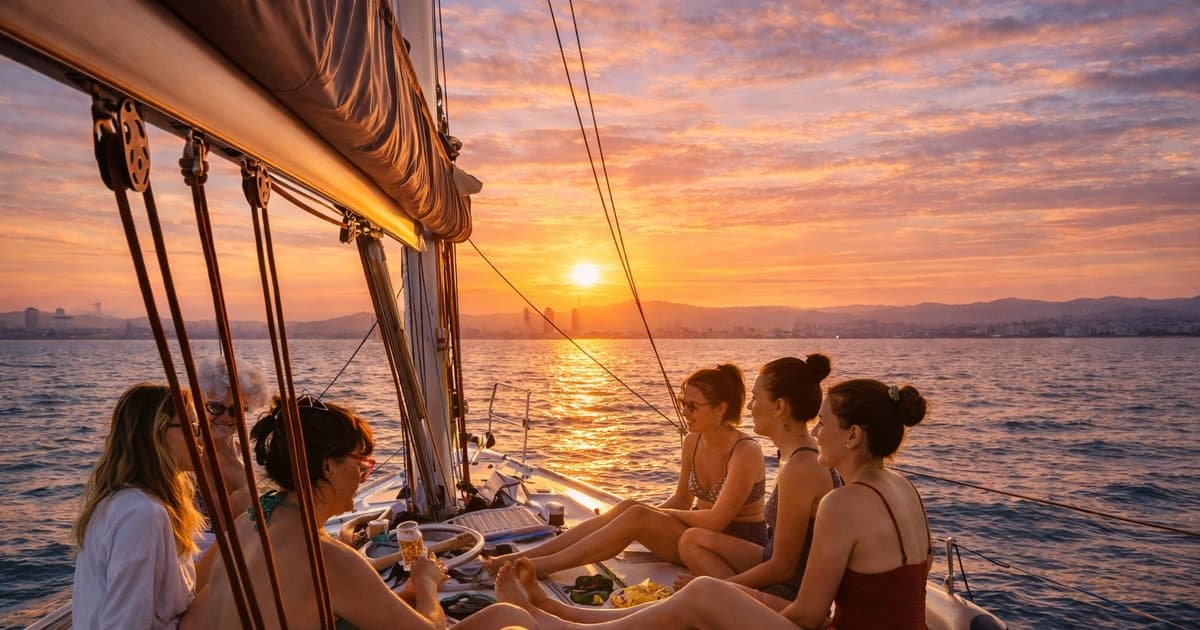 Barcelona: Small-Group Sunset Sailing with Cava & Snacks