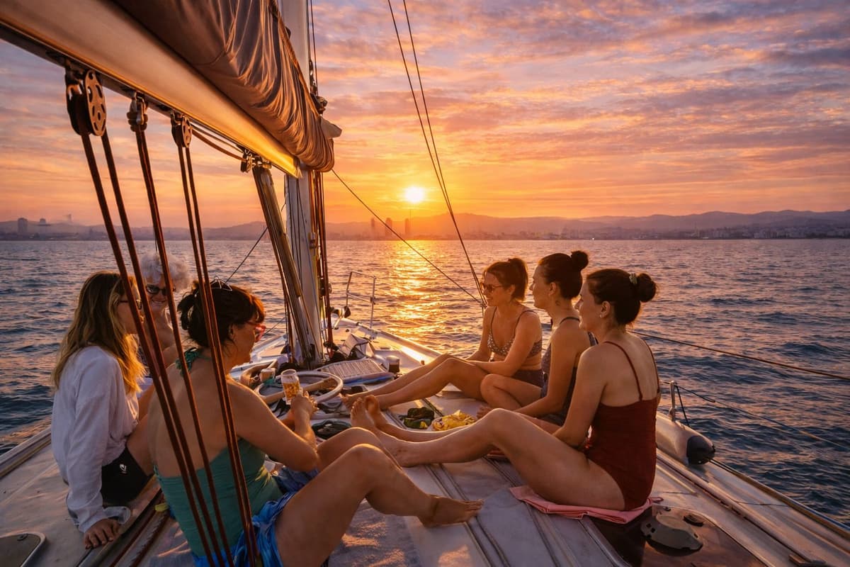 Barcelona: Sunset Sailing Experience with Snacks and Cava
