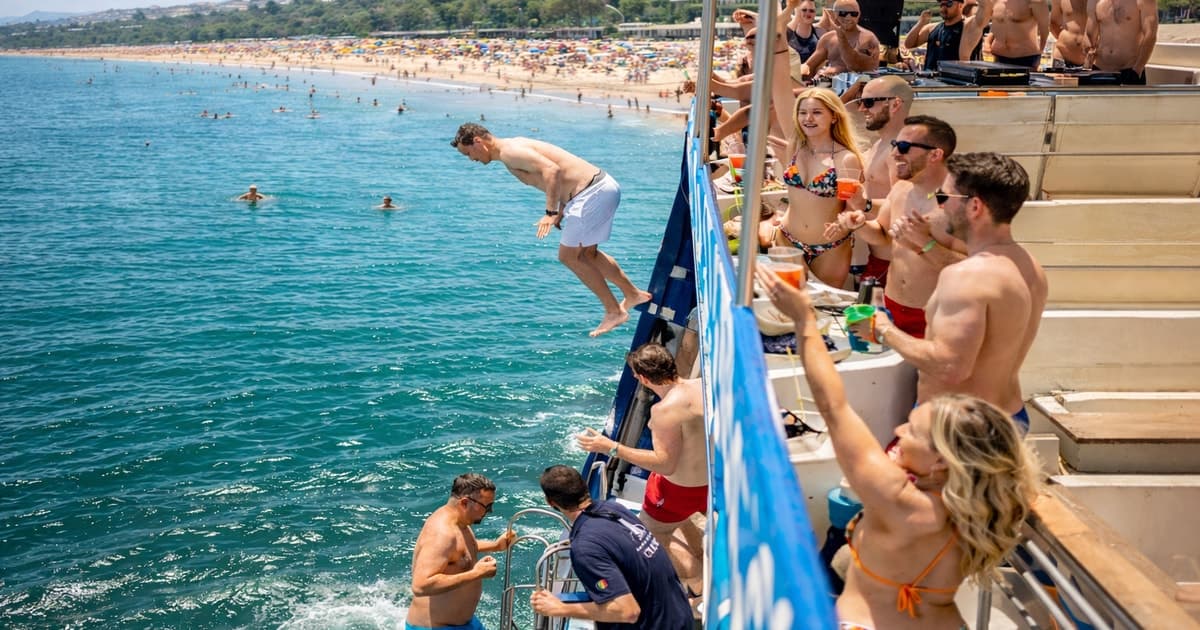 Boat Party to the Beach with Swimming Stops, DJ and Open Bar