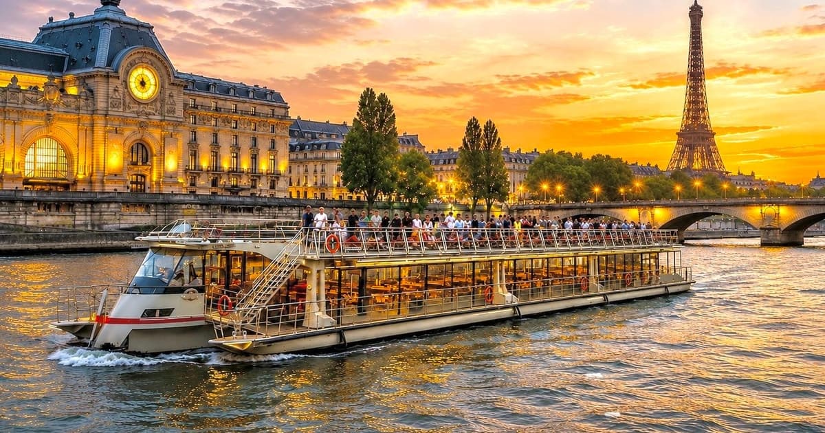 París: paseo en barco nocturno por el Sena iluminado desde la Torre Eiffel