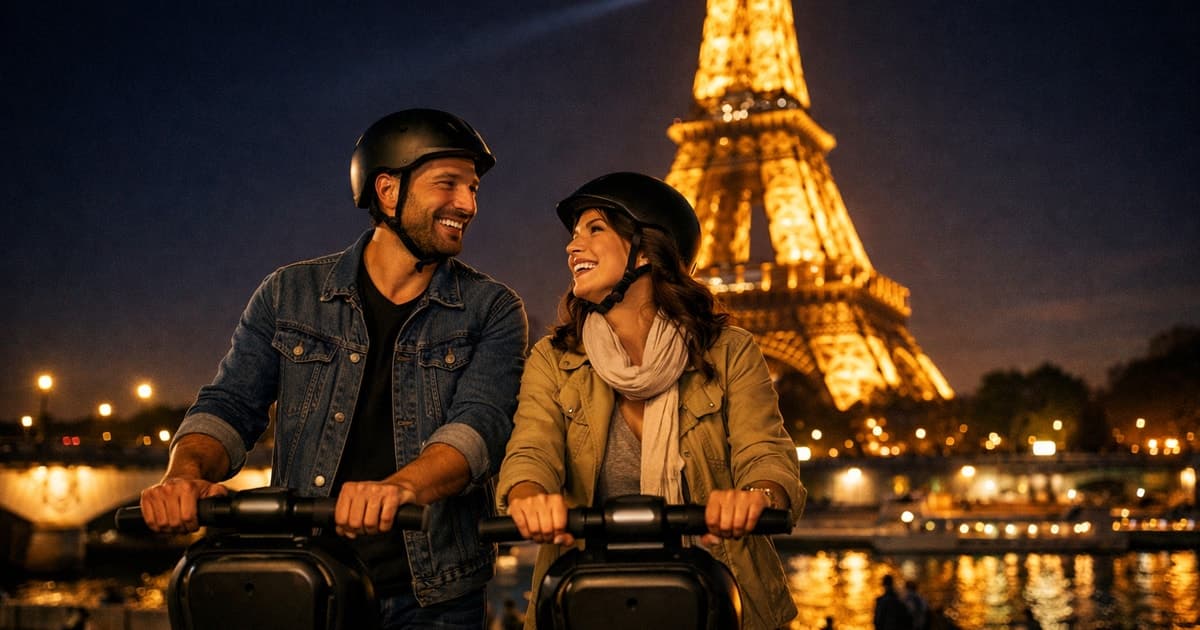 Paris Private Romantic Segway Night Tour Eiffel Tower Lights