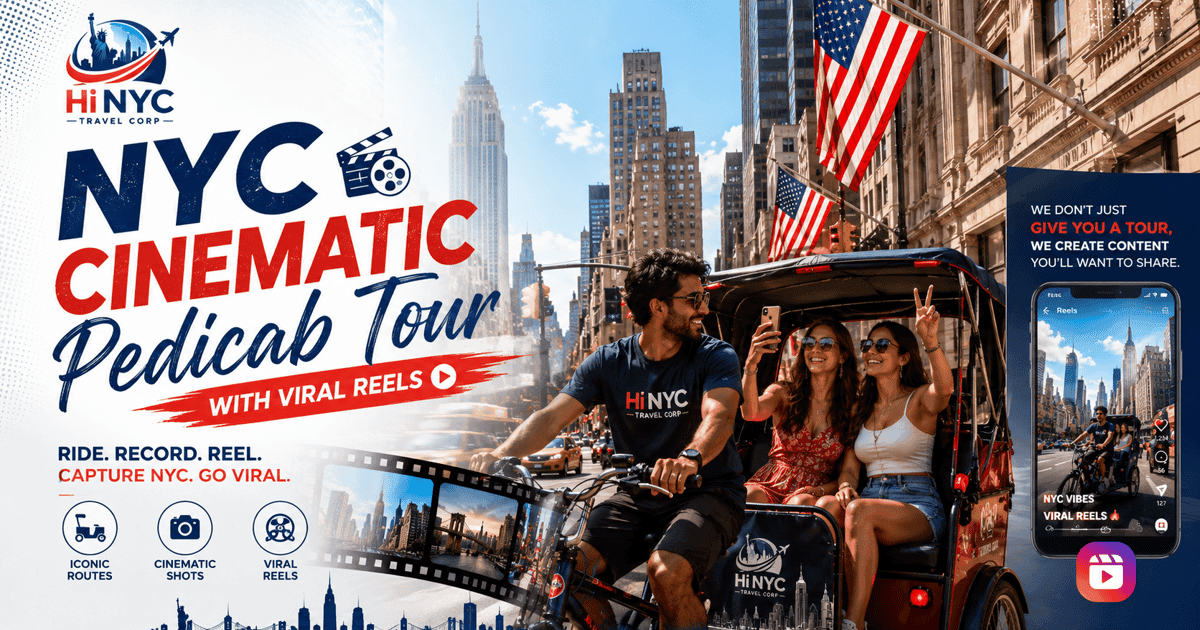 NYC Cinematic Pedicab Tour with Viral Reels