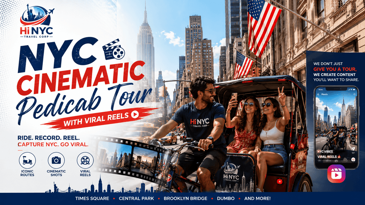 NYC Cinematic Pedicab Tour with Viral Reels