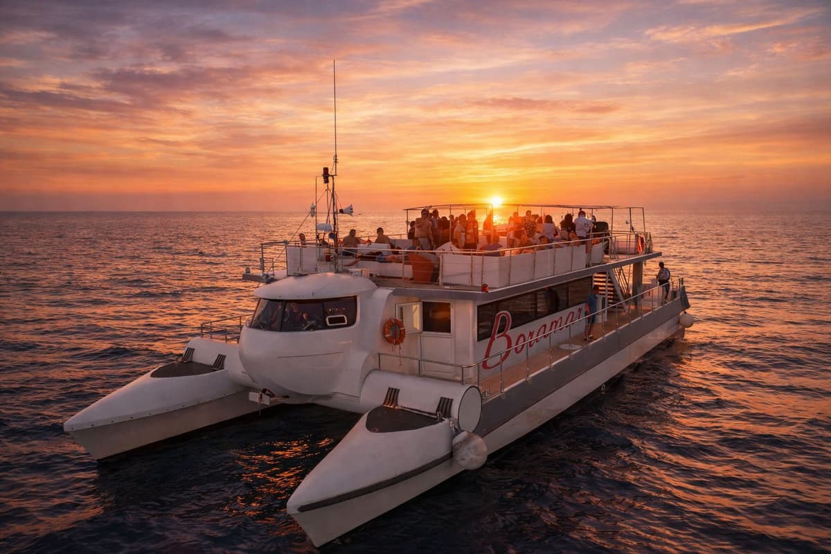 Valencia: Crucero en Catamarán al Atardecer o de Día con Bebida