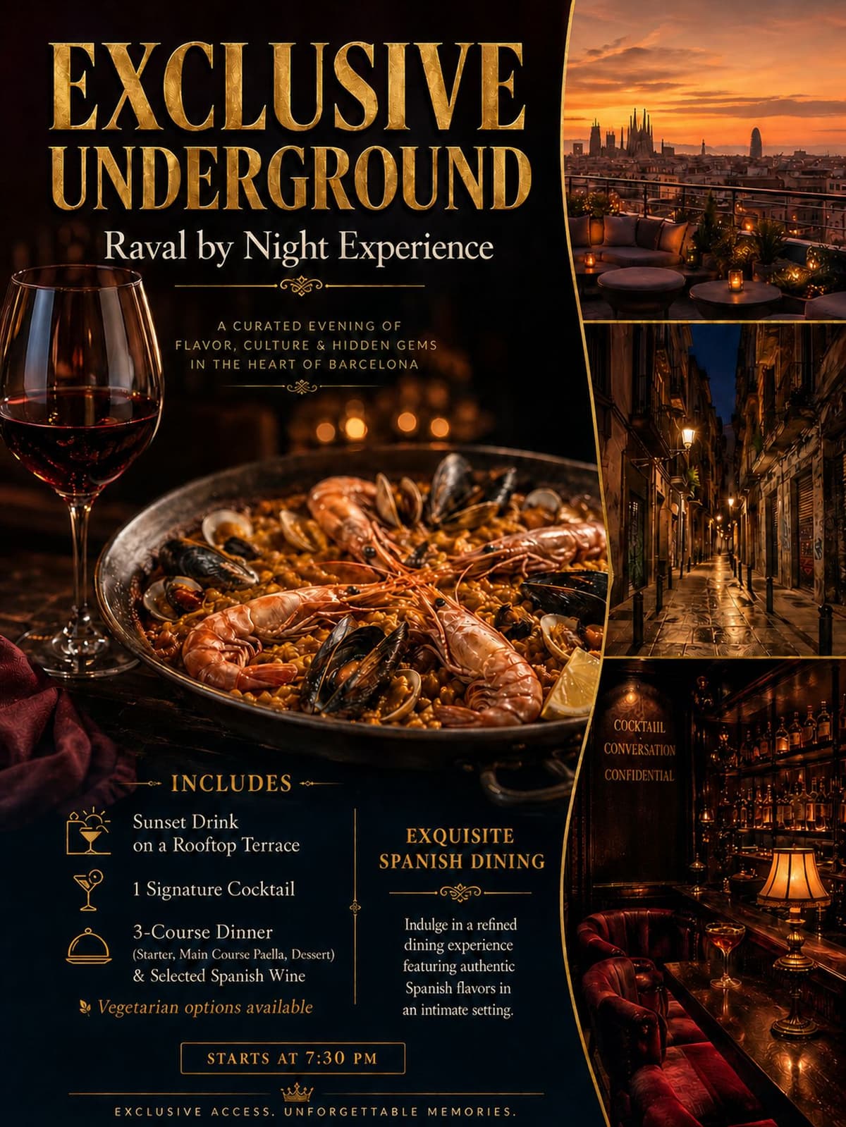 Exclusive Underground: Raval by Night with Dinner and Drinks