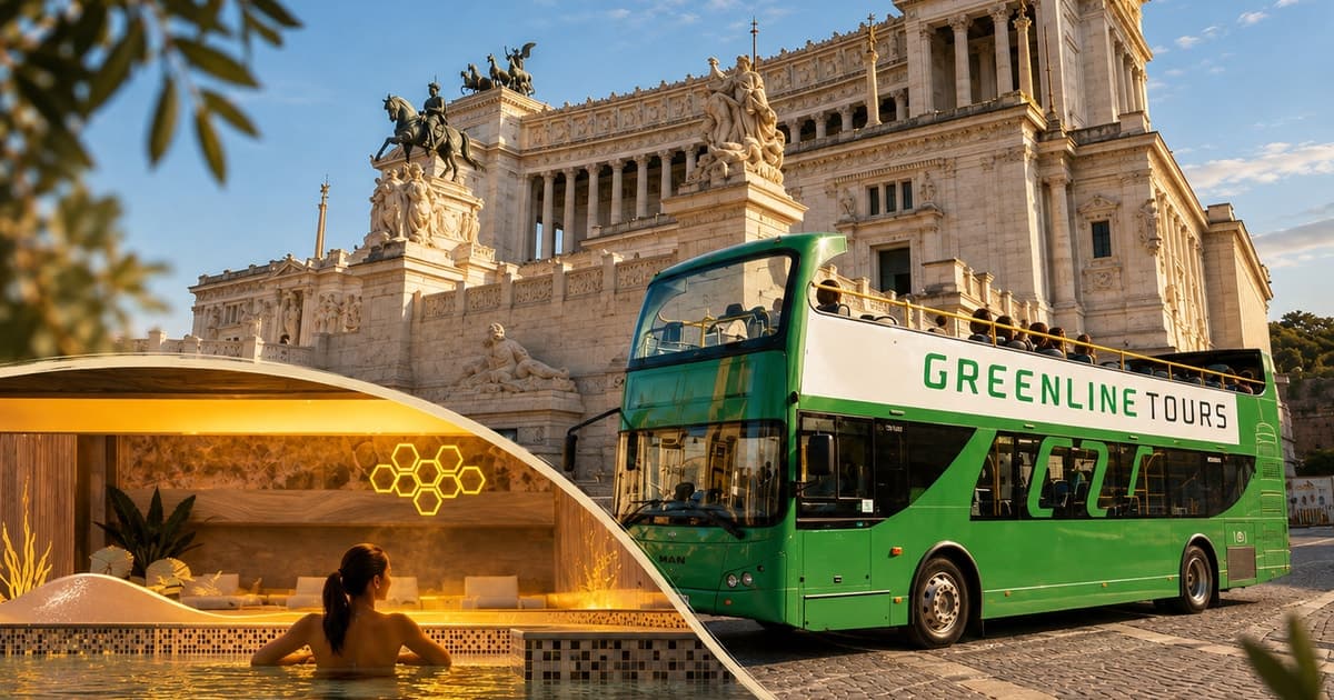 Roma: tour en autobús con paradas libres y experiencia de bienestar en un spa