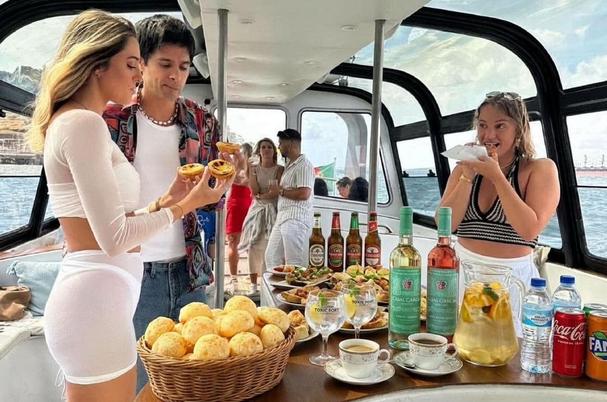 Lisbon Night Party Cruise with DJ, Pizza & Drinks