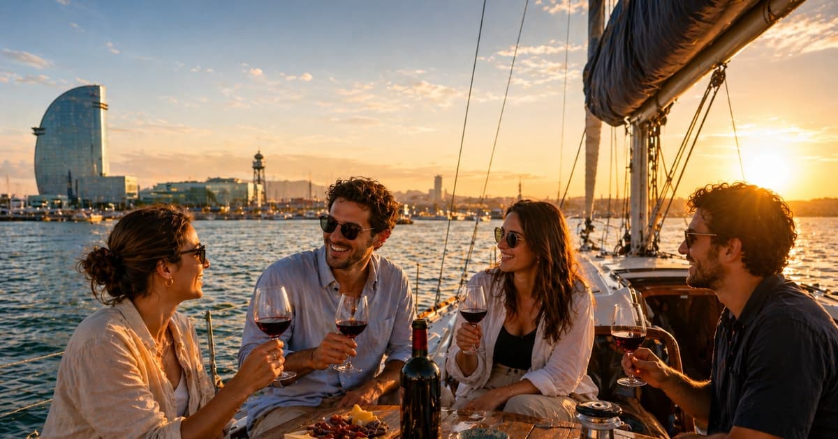 Barcelona: Argentine Wine Tasting on a Sailing Boat around the Marina Vela