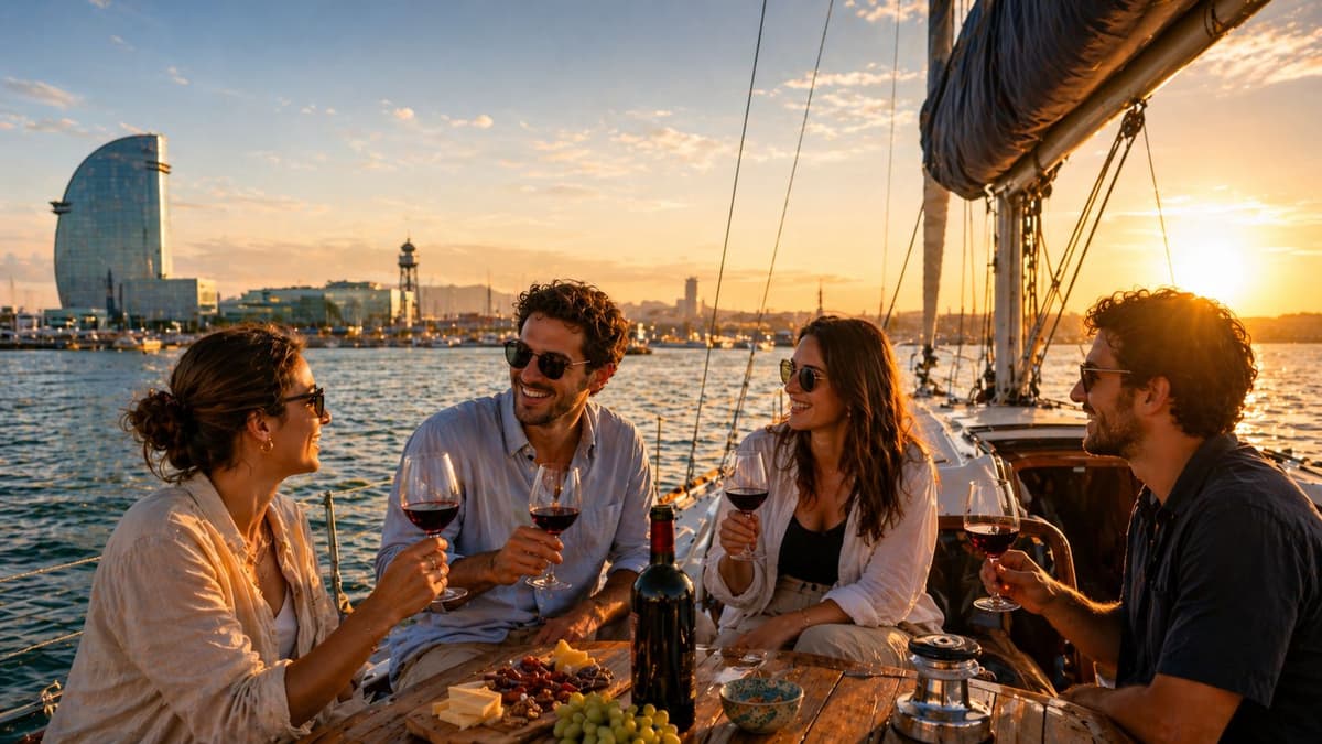 Barcelona: Argentine Wine Tasting on a Sailing Boat around the Marina Vela