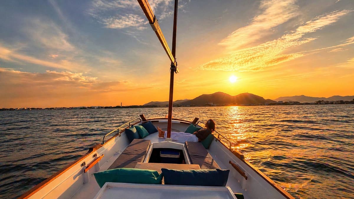Mallorca, Alcudia: Sunset on a traditional boat. Tapas & Wine Experience