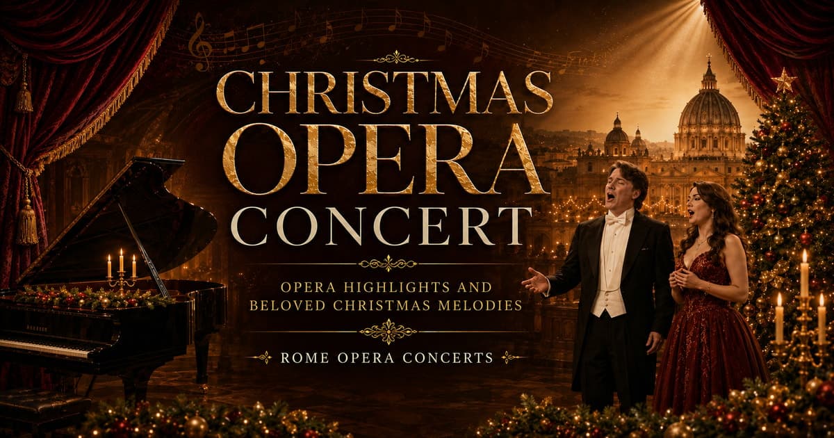 Roma: concierto de ópera navideño y aperitivo navideño italiano