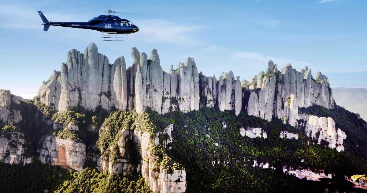 Barcelona: Helicopter Flight to Montserrat & Winery Vist