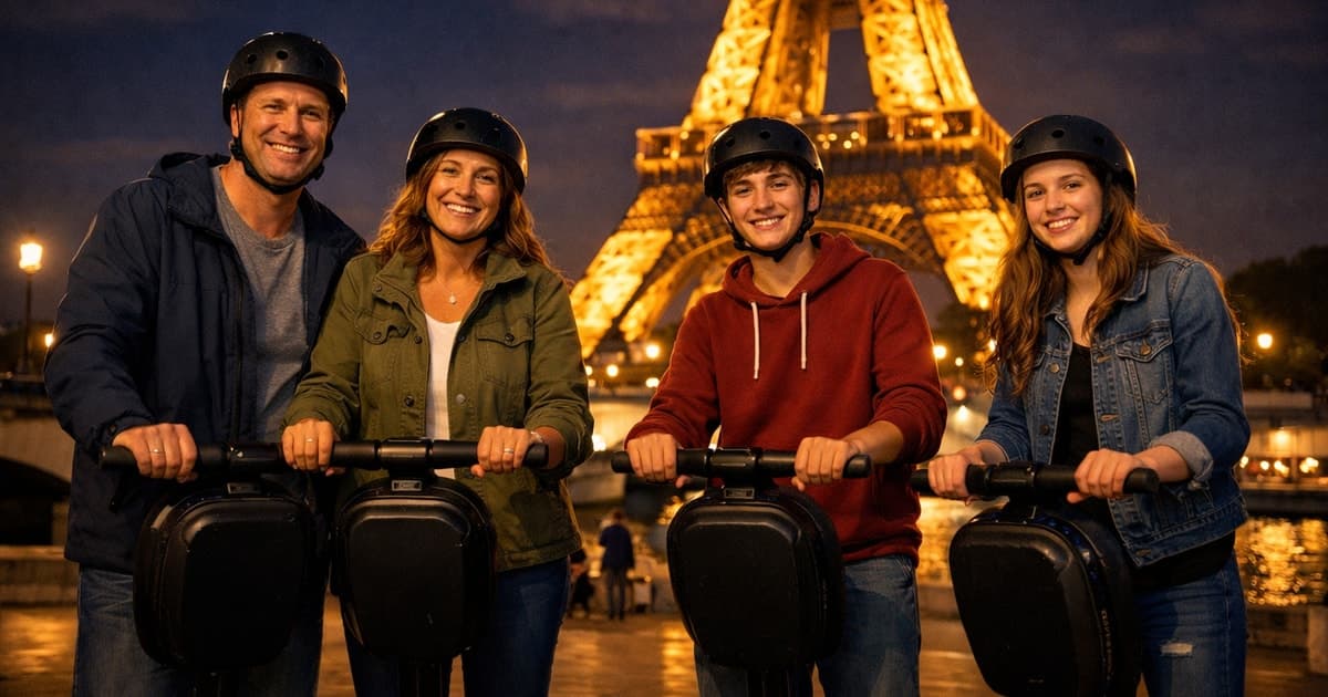 Paris Private Family Segway Night Tour – Eiffel Tower Lights