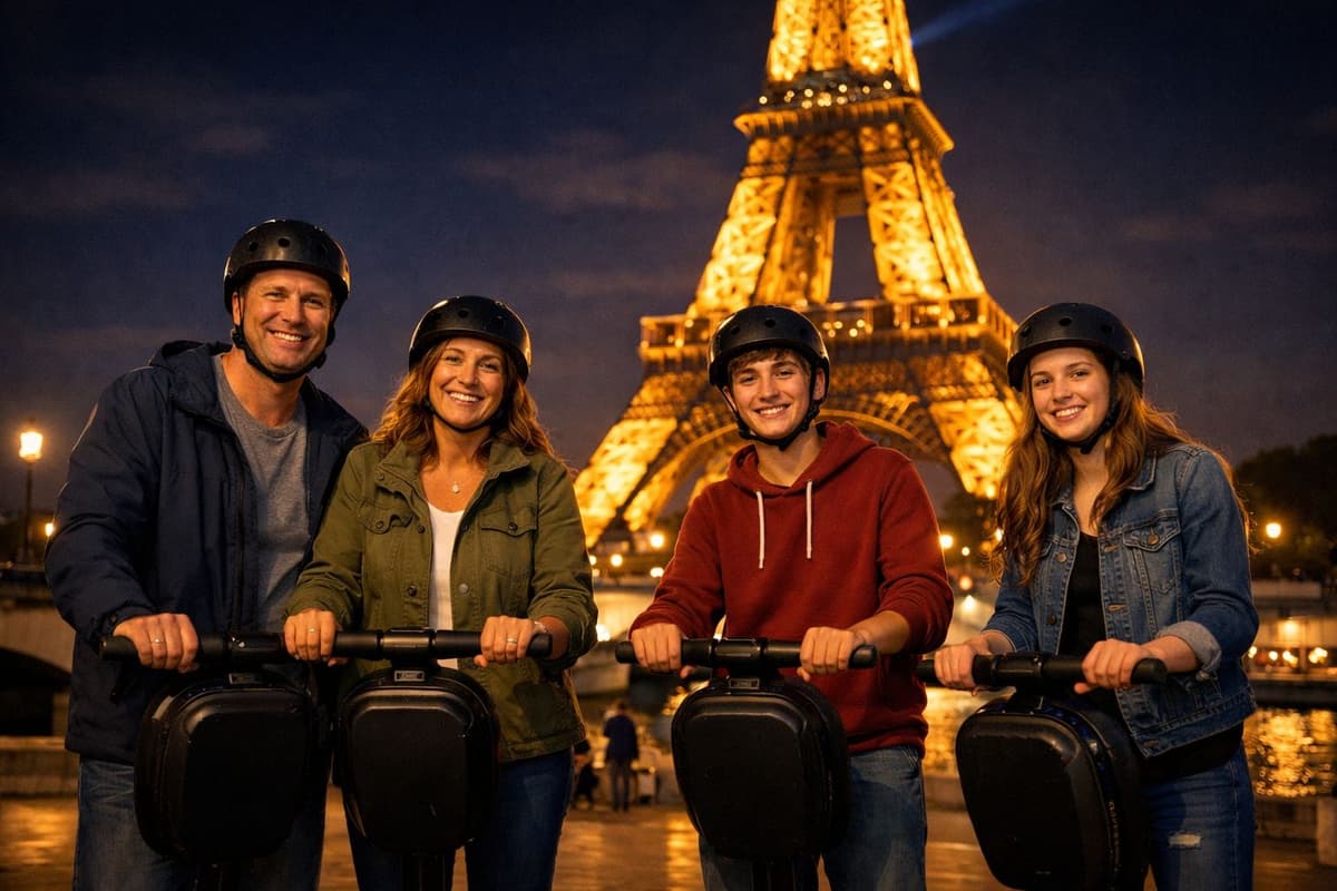 Paris Private Family Segway Night Tour – Eiffel Tower Lights