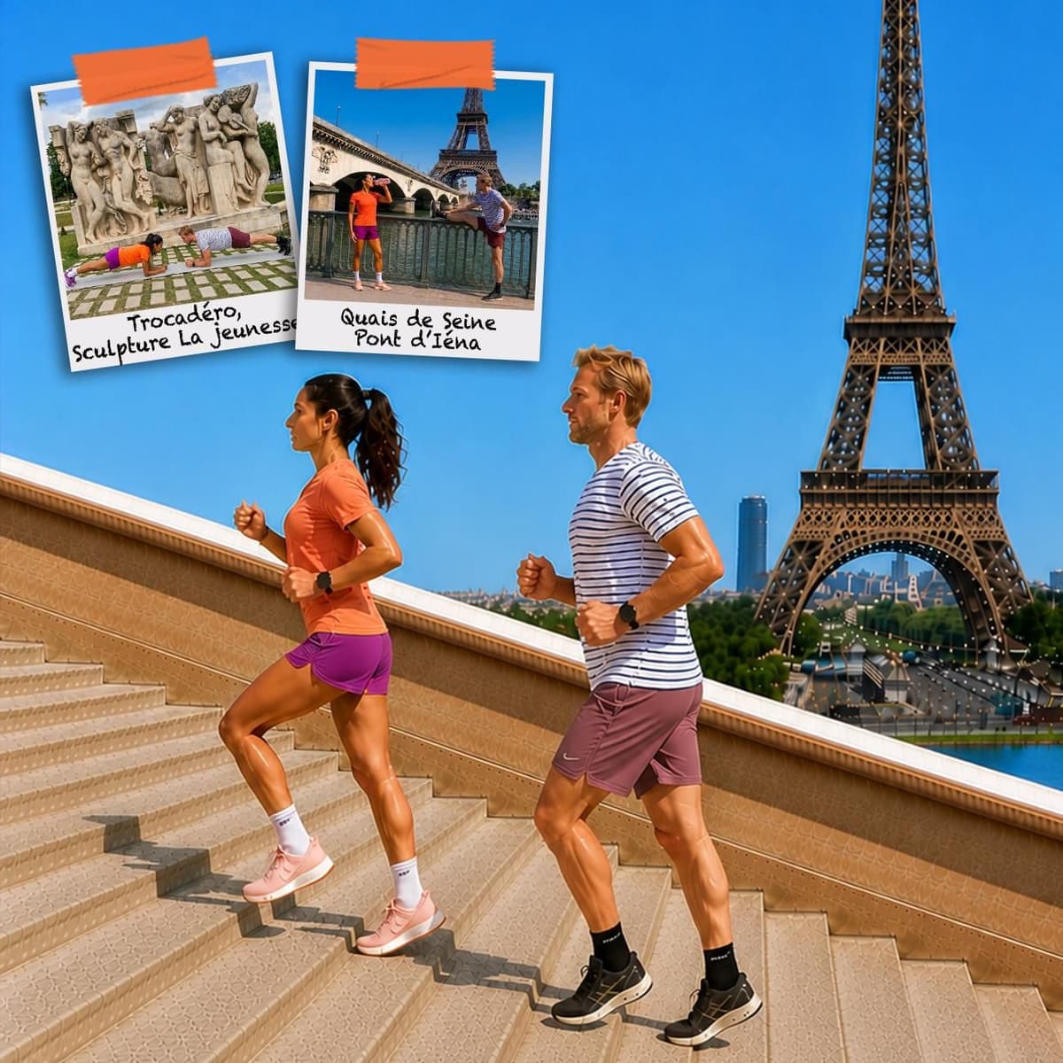 Torre Eiffel: circuito deportivo con entrenador privado y fotos de recuerdo