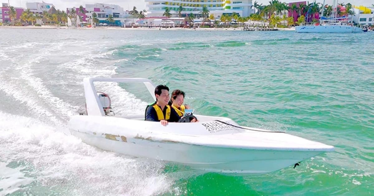 Cancún: Aventura en lancha rápida en la Laguna Nichupté